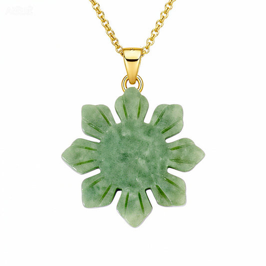 Filipino Sun Green Jade Pendant