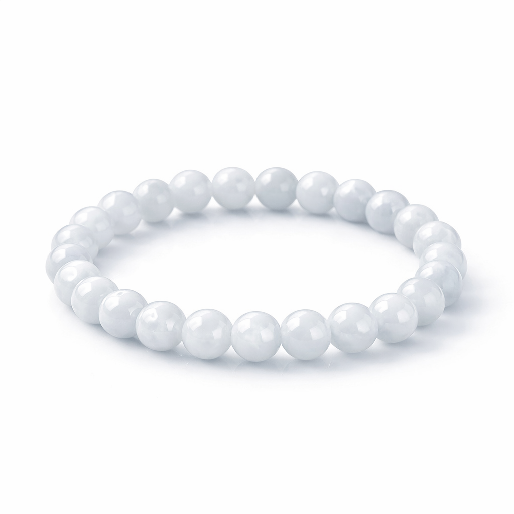White Jadeite Beaded Bracelet