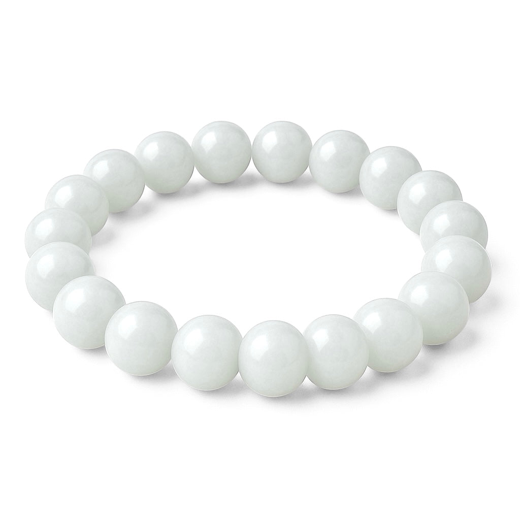 10mm White Jade Bracelet