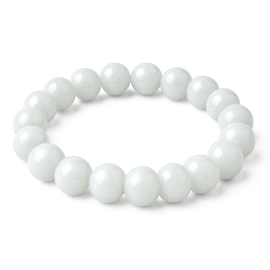 10mm White Jade Bracelet