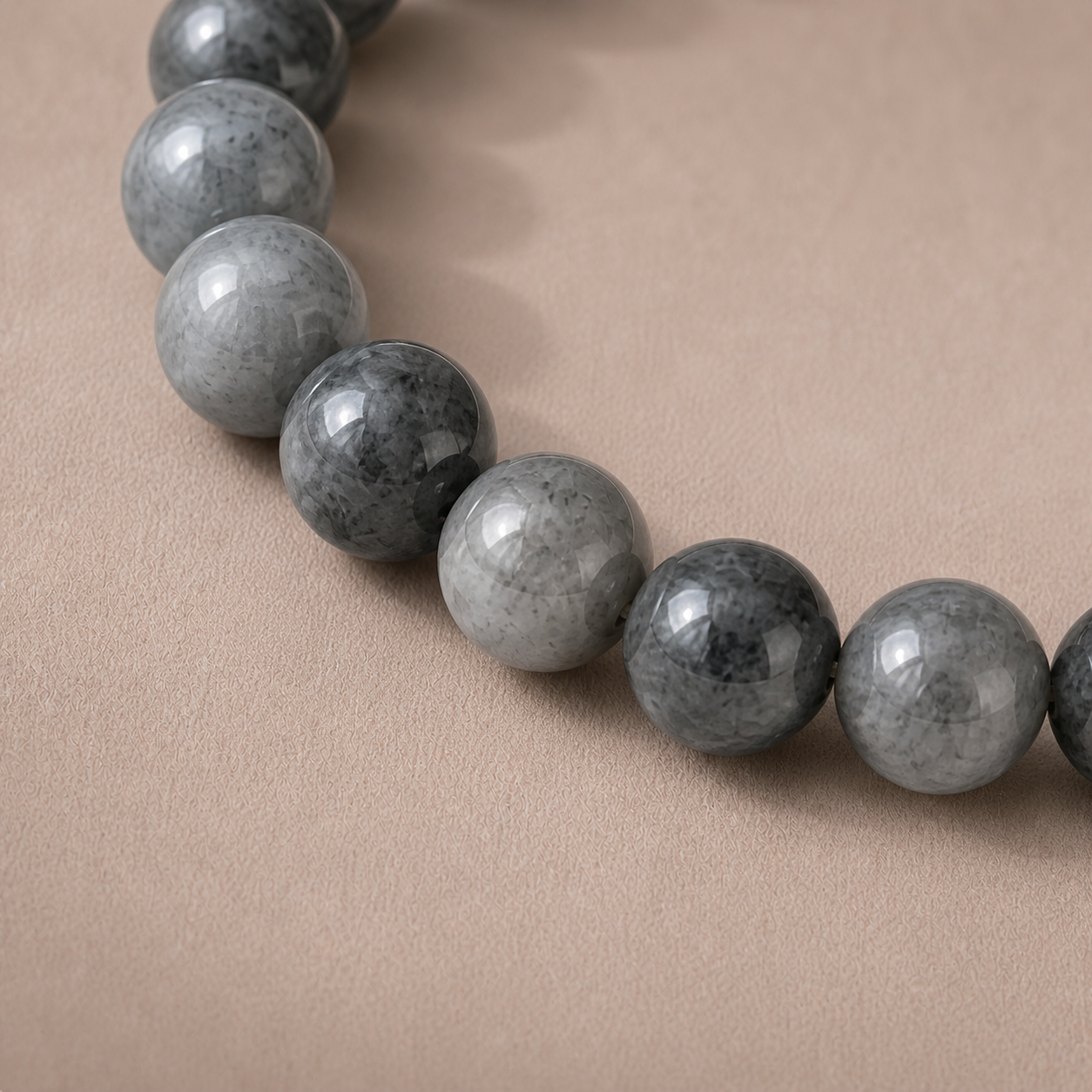 8mm Wuji Jade Beaded Bracelet