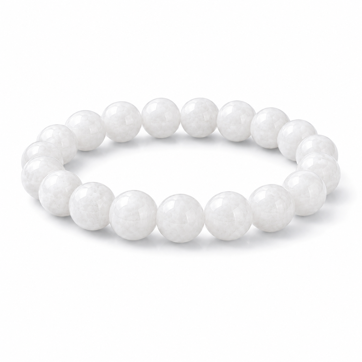 10mm White Jade Bracelet