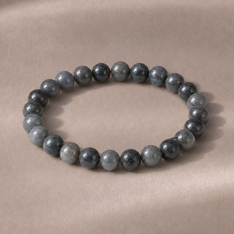 8mm Wuji Jade Beaded Bracelet