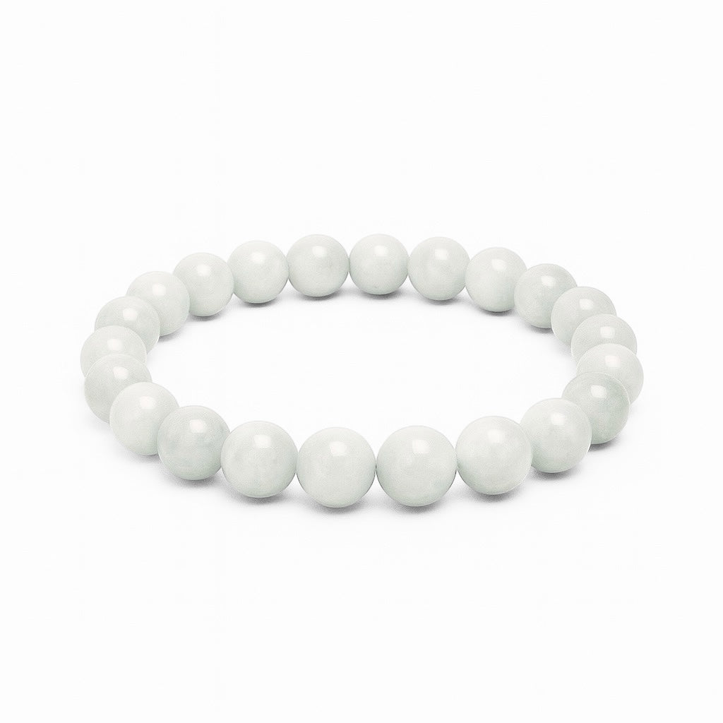 8mm white jade bracelet