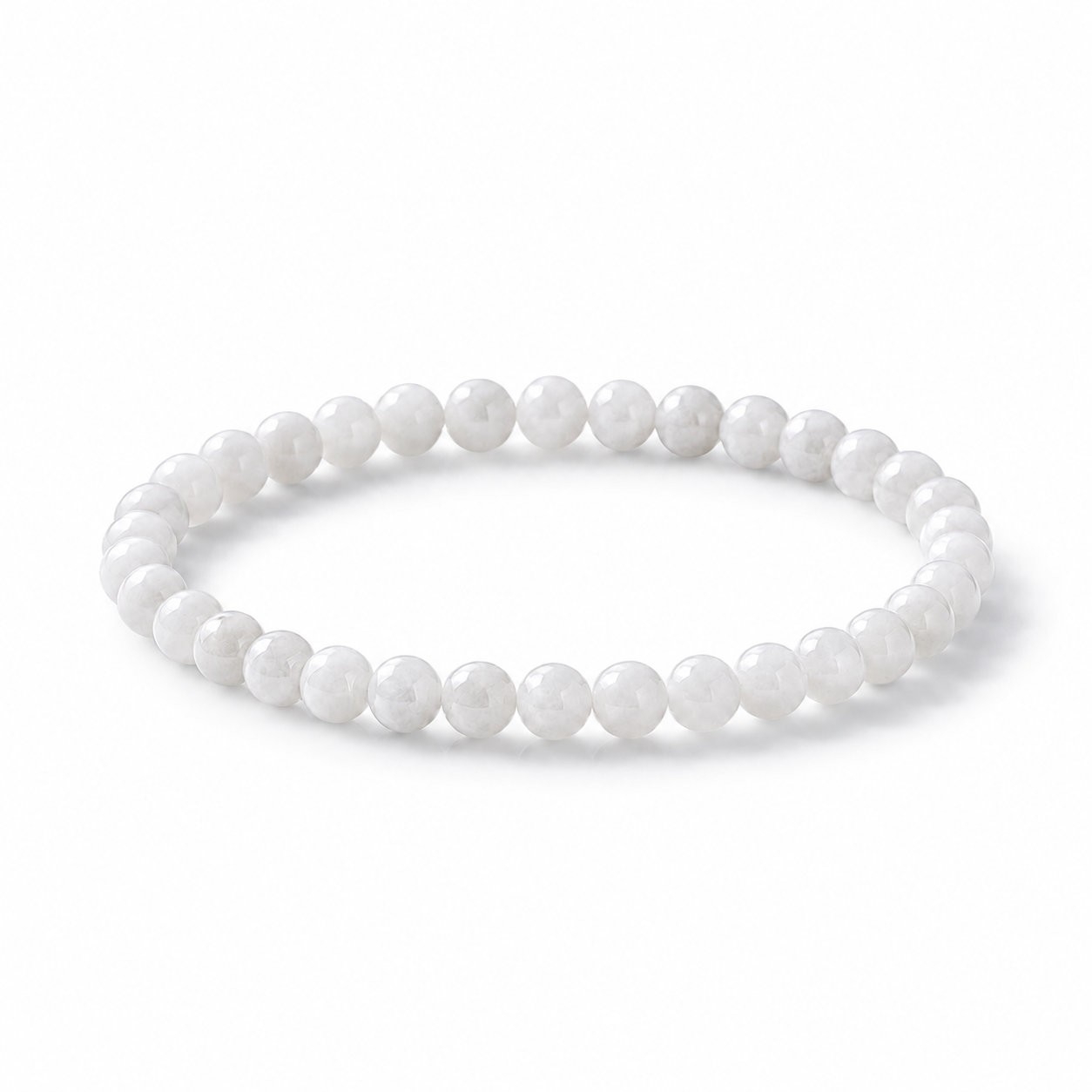 6mm White Jade Bracelet