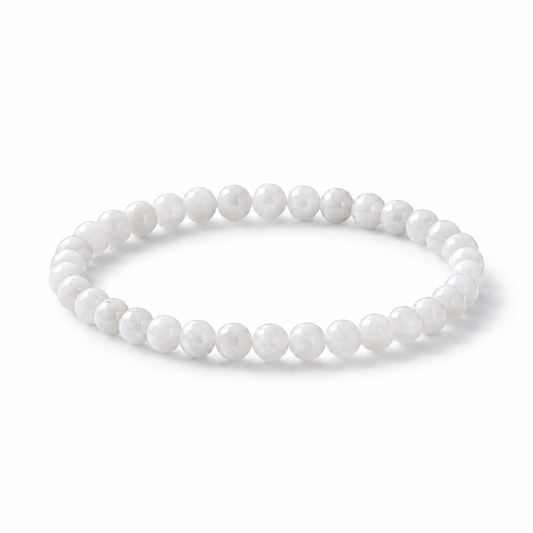 6mm White Jade Bracelet