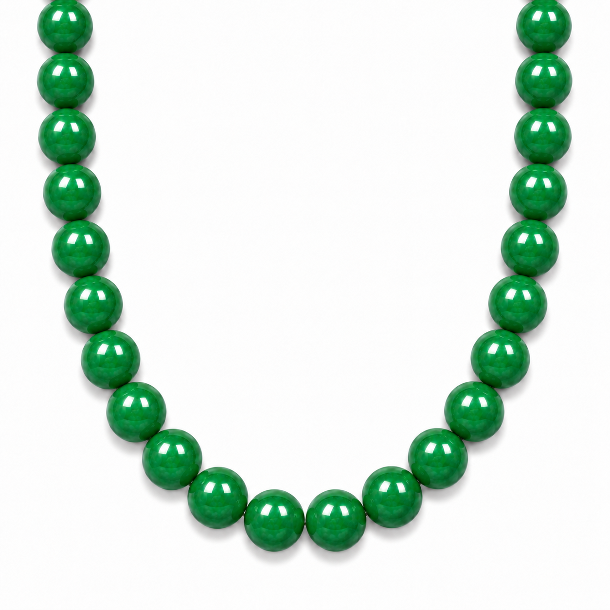 Green Beaded Necklace 20 inch