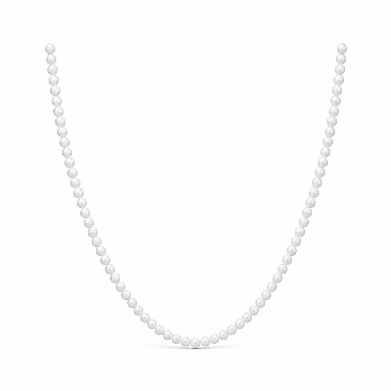 White Beaded Necklace 20 inch
