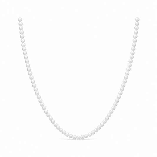 White Beaded Necklace 20 inch
